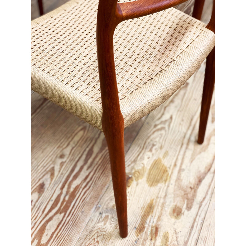 Set of 6 vintage teak dining chairs Model 79 by Niels O. Moller for J.L. Moller, Denmark 1950s