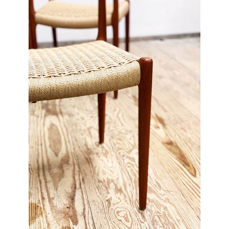 Set of 6 vintage teak dining chairs Model 79 by Niels O. Moller for J.L. Moller, Denmark 1950s