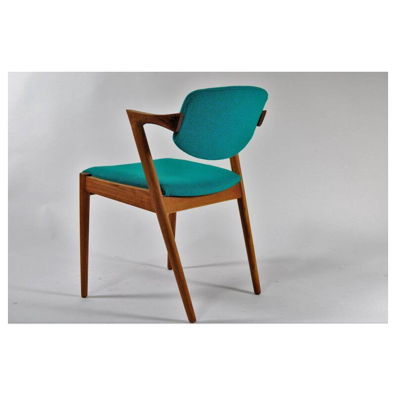 Set of 12 vintage dining chairs in teak by Kai Kristiansen for Schous Mobelfabrik 1960s