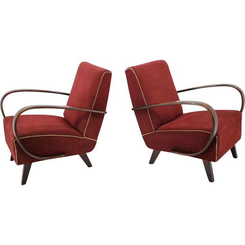 Pair of vintage armchairs by Jindřich Halabala, Czechoslovakia 1950