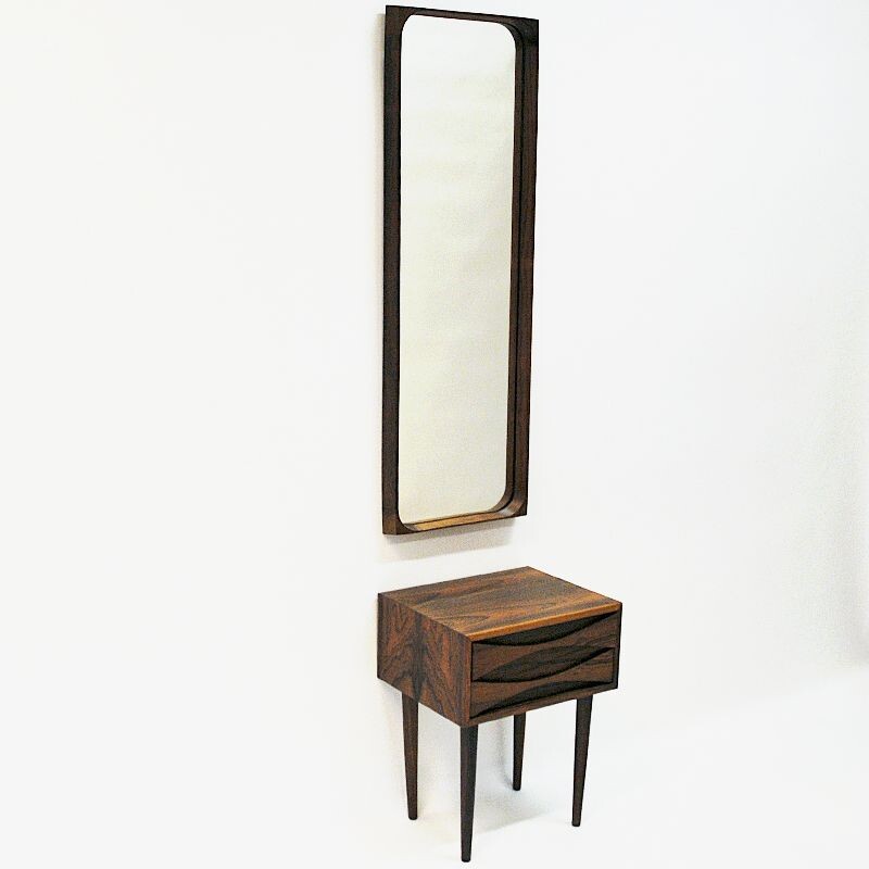 Vintage Rosewood Drawer and Mirror set by Arne Vodder for Sibast, Denmark 1960s