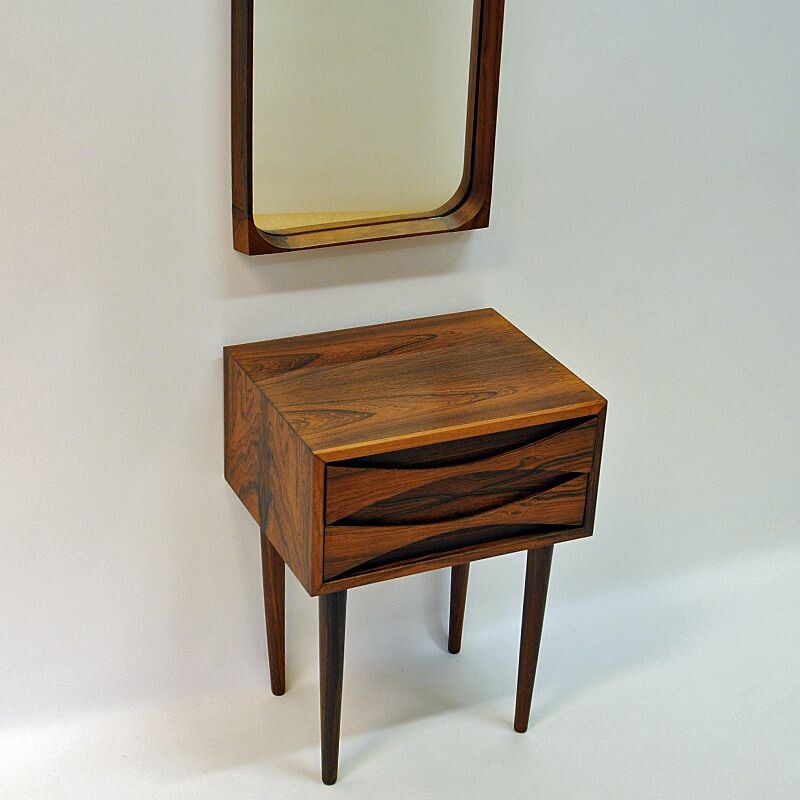 Vintage Rosewood Drawer and Mirror set by Arne Vodder for Sibast, Denmark 1960s