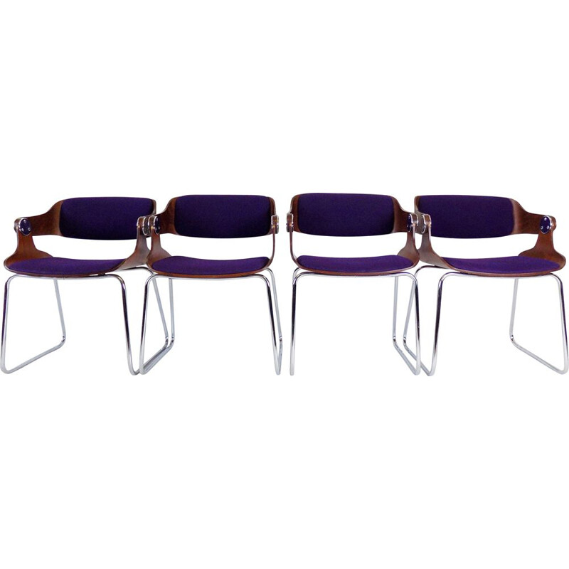 Lot de 4 chaises vintage par Eugen Schmidt 1960