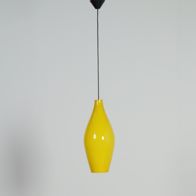 Vintage Yellow Granada Hanging Lamp by Aloys Gangkofner for Peill & Putzler 1950s