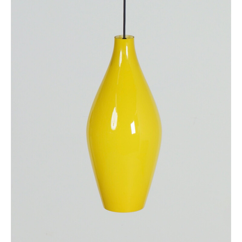 Vintage Yellow Granada Hanging Lamp by Aloys Gangkofner for Peill & Putzler 1950s
