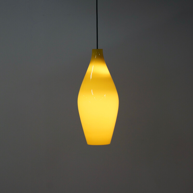 Vintage Yellow Granada Hanging Lamp by Aloys Gangkofner for Peill & Putzler 1950s