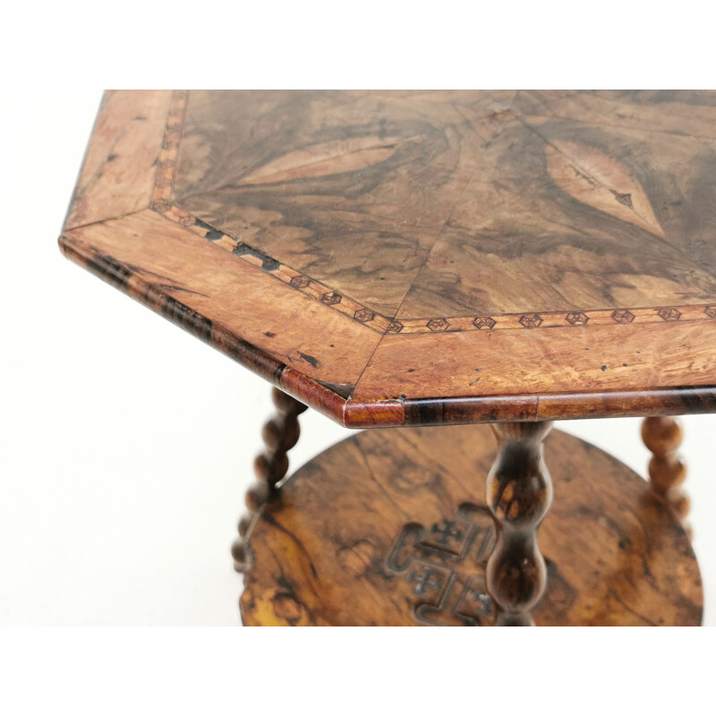 Vintage Side Table Bobbin Turned Jerusalem Gypsy Table