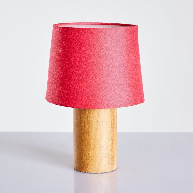 Vintage table lamp with teak base by Uno and Östen Kristiansson for Luxus, 1960