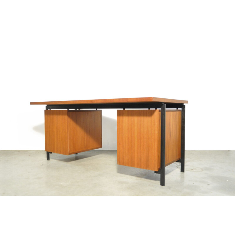 Large vintage teak executive desk EU02 "Japanese series" by Cees Braakman for Pastoe 1960s