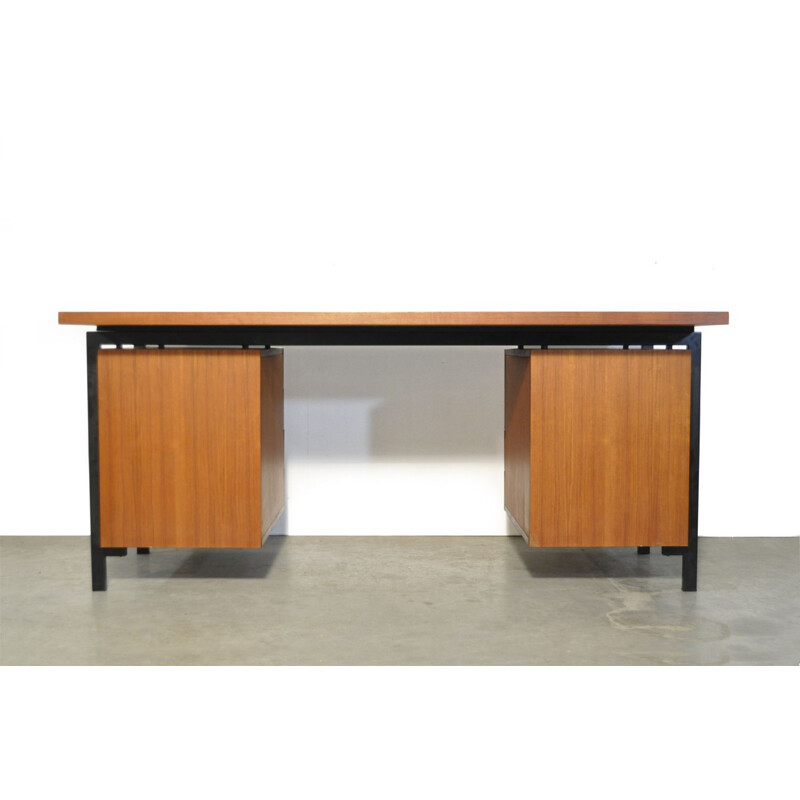 Large vintage teak executive desk EU02 "Japanese series" by Cees Braakman for Pastoe 1960s