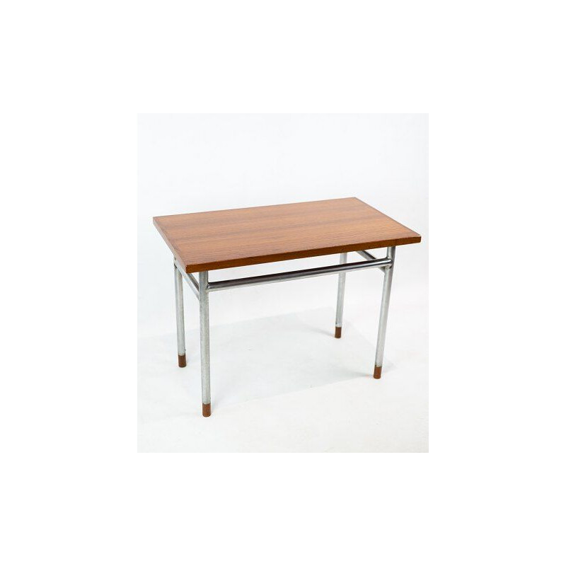 Vintage teak coffee table with metal legs by Hans J. Wegner and Ry Furniture, 1960