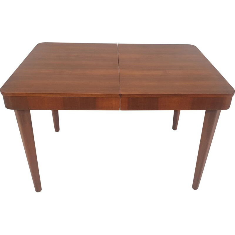 Vintage walnut dining table by Jindřich Halabala for UP Závody, Czechoslovakia 1950