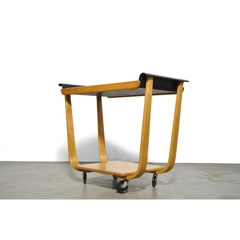 Vintage plywood serving trolley "PB01" by Cees Braakman voor UMS Pastoe, Netherlands 1950s