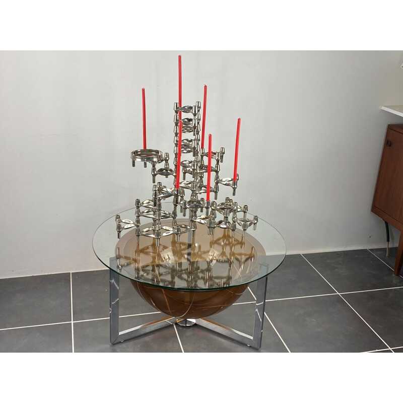 Set of 8 vintage modular candle holders BMF Nagel 1970s