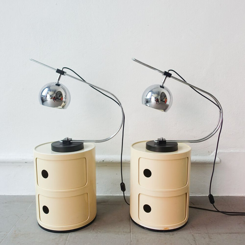 Pair of vintage Eyeball Table Lamps by Reggiani, Italy 1970s