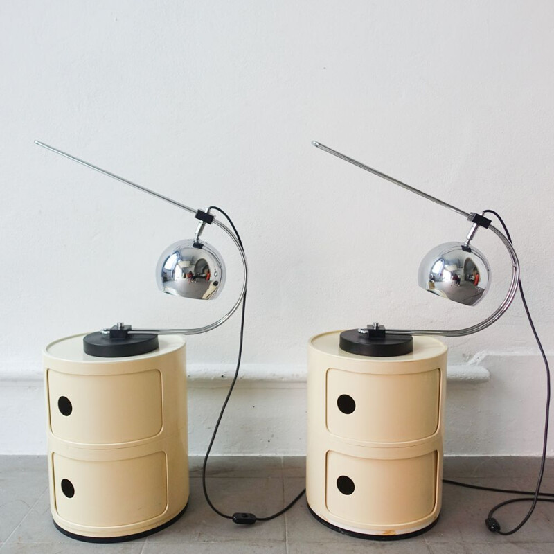 Pair of vintage Eyeball Table Lamps by Reggiani, Italy 1970s