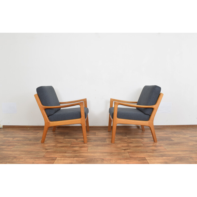 Pair of vintage Teak Armchairs by Ole Wanscher for Poul Jeppesens Mobelfabrik, Danish 1950s