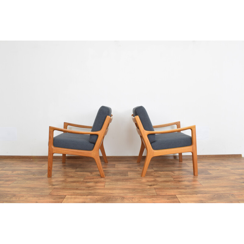 Pair of vintage Teak Armchairs by Ole Wanscher for Poul Jeppesens Mobelfabrik, Danish 1950s