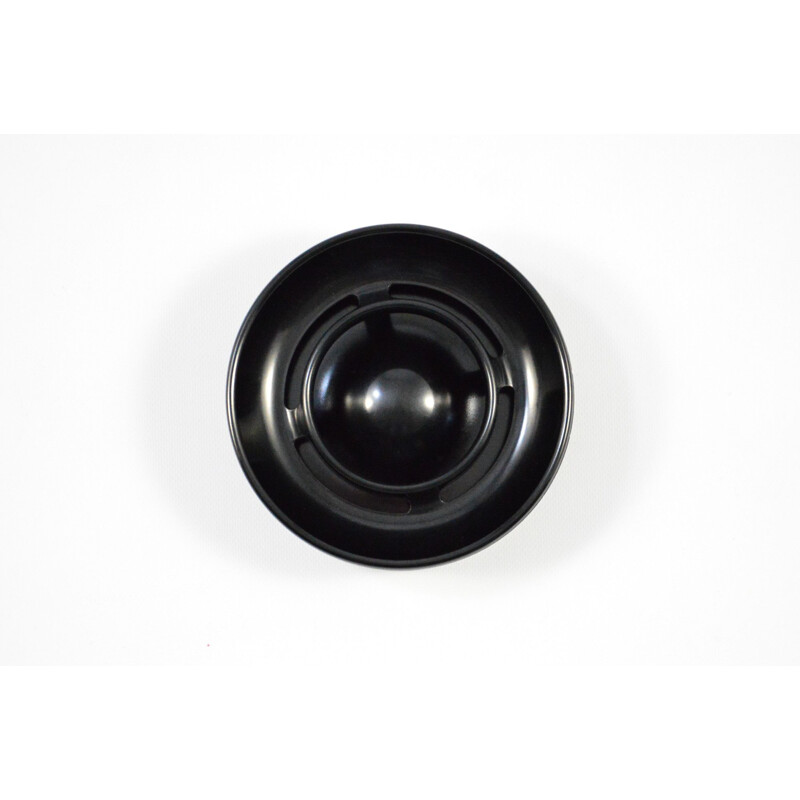 Vintage Lotus Ashtray In Black Melamine By Enzo Mari for Danese 1973s