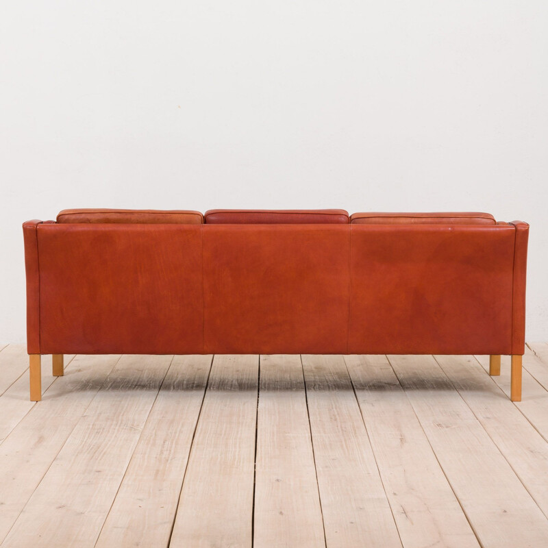 Canapé vintage Mogens Hansen en cuir marron