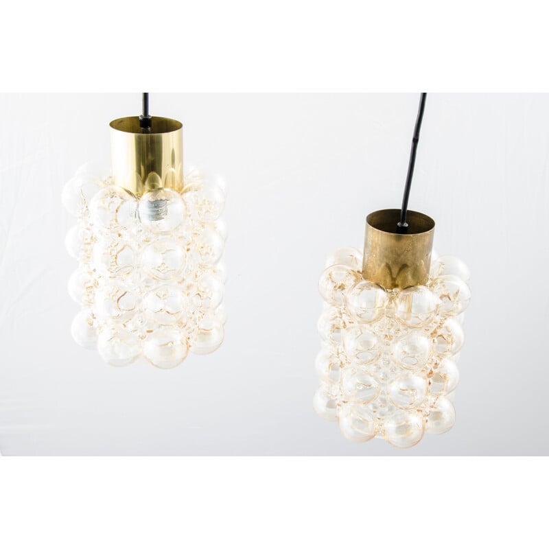 Pair of vintage Bubble Glass Ceiling Lamps by Helena Tynell & Heinrich Gantenbrink for Limburg 1960s