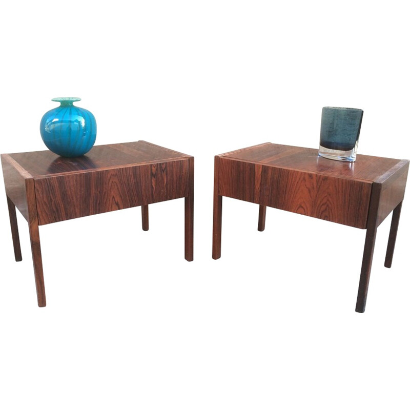 Pair of Scandinavian night stands in Rio rosewood - 1950s