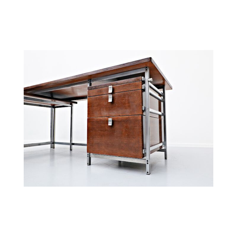 Vintage Jules wabbes desk, Belgium 1960s