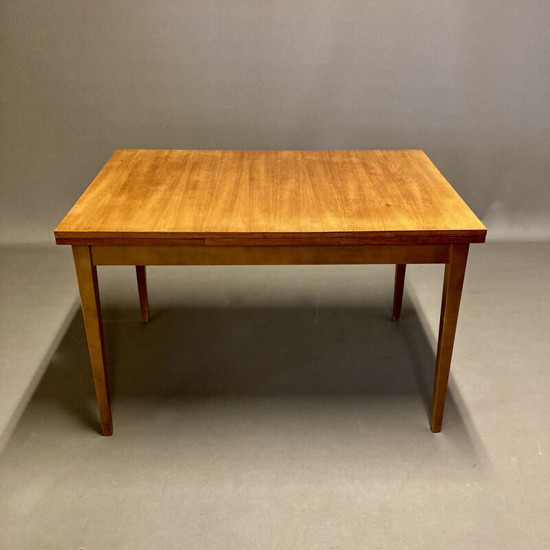 Vintage teak high table and 4 chairs, Scandinave 1950s