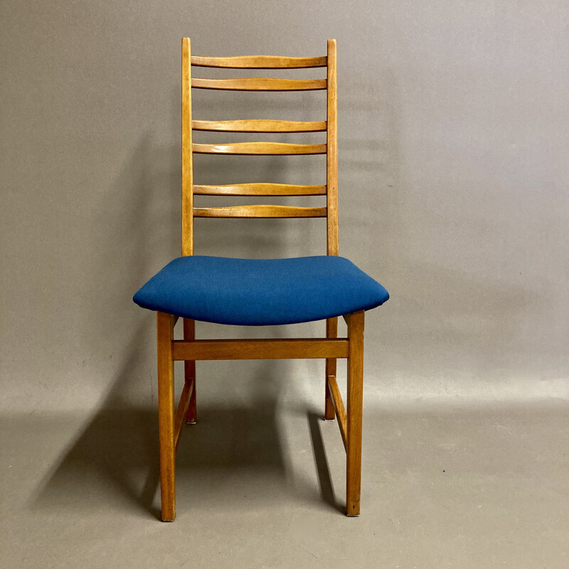 Vintage teak high table and 4 chairs, Scandinave 1950s