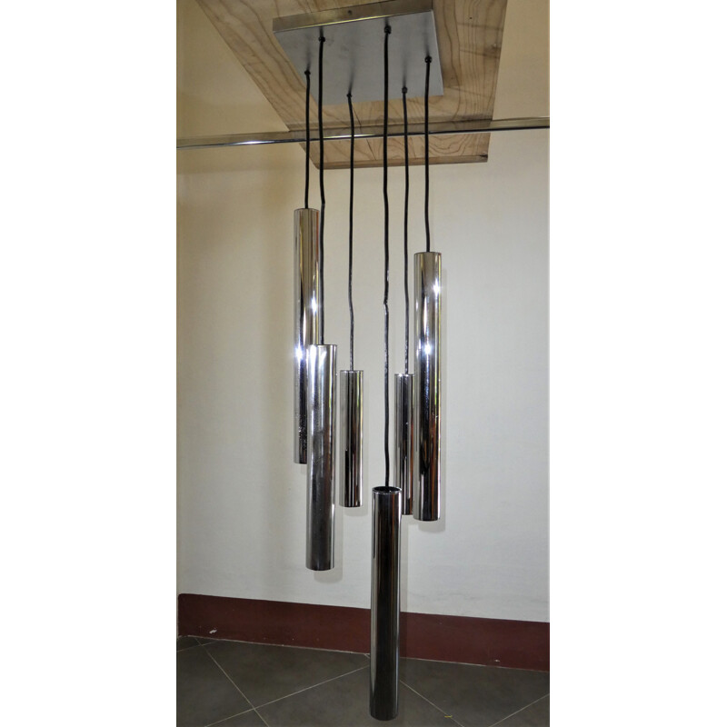 Vintage suspension lamp by Mokoto Ishii 1972s