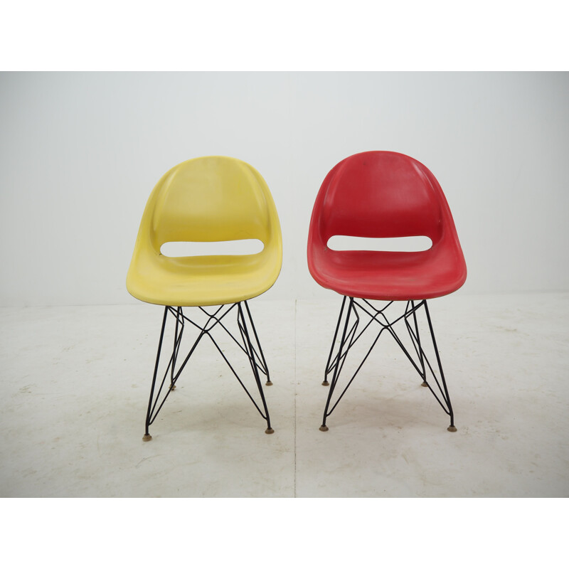 Pair of vintage Chairs Vertex by Miroslav Navratil 1960s