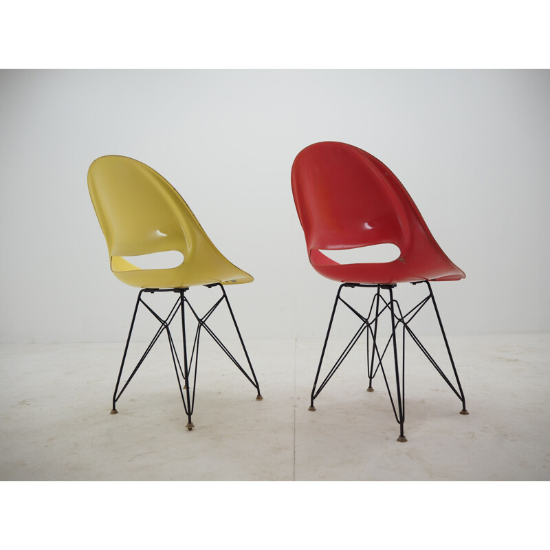 Pair of vintage Chairs Vertex by Miroslav Navratil 1960s