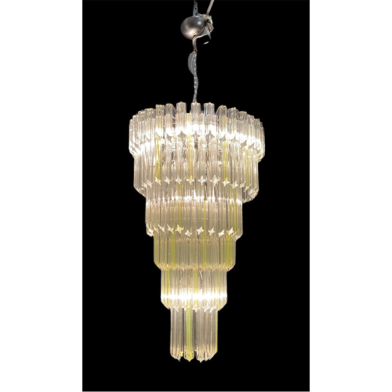 Vintage Murano glass prism chandelier by Venini, 1970