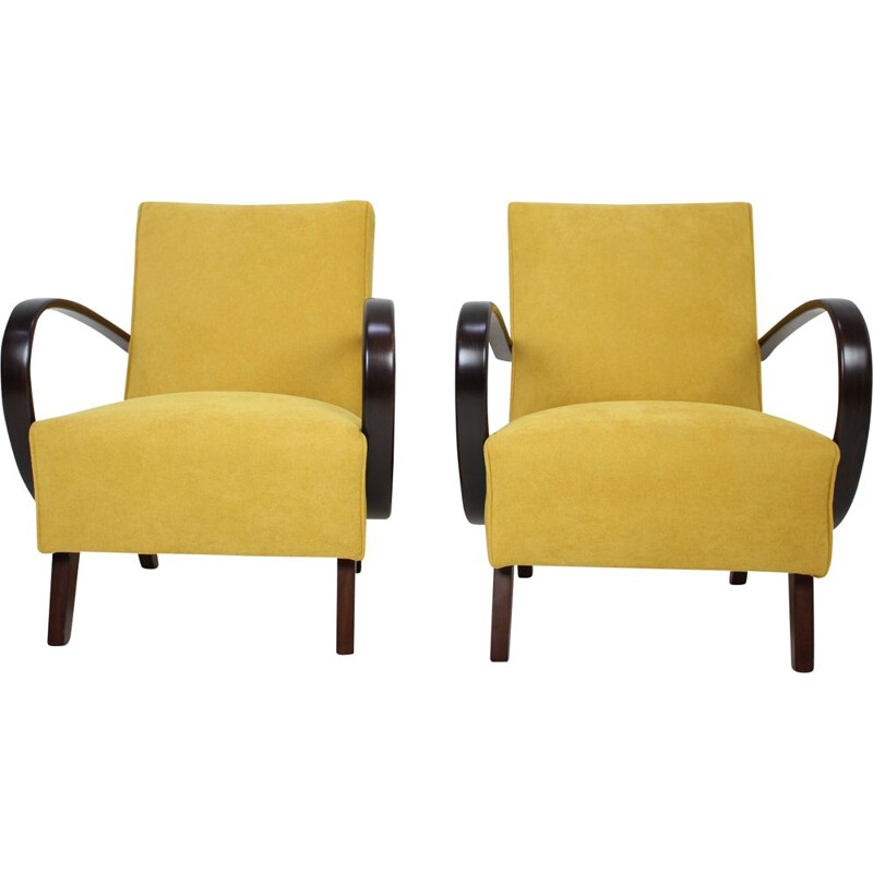 Pair of vintage Armchairs by Jindrich Halabala, Czechoslovakia 1950s