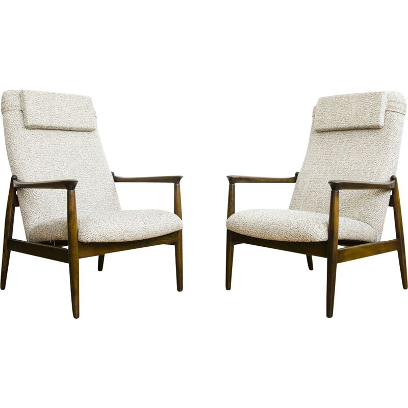 Pair of vintage GFM-64 High Back Armchairs by Edmund Homa for GFM 1960s