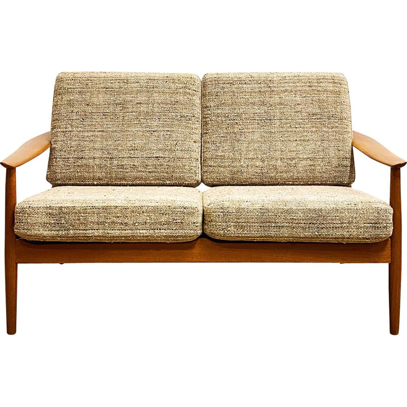 Vintage teak two-seater sofa by Arne Vodder for France and Son, Denmark 1950s