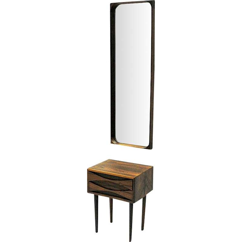 Vintage Rosewood Drawer and Mirror set by Arne Vodder for Sibast, Denmark 1960s