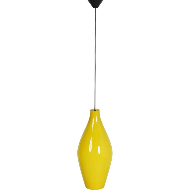 Vintage Yellow Granada Hanging Lamp by Aloys Gangkofner for Peill & Putzler 1950s