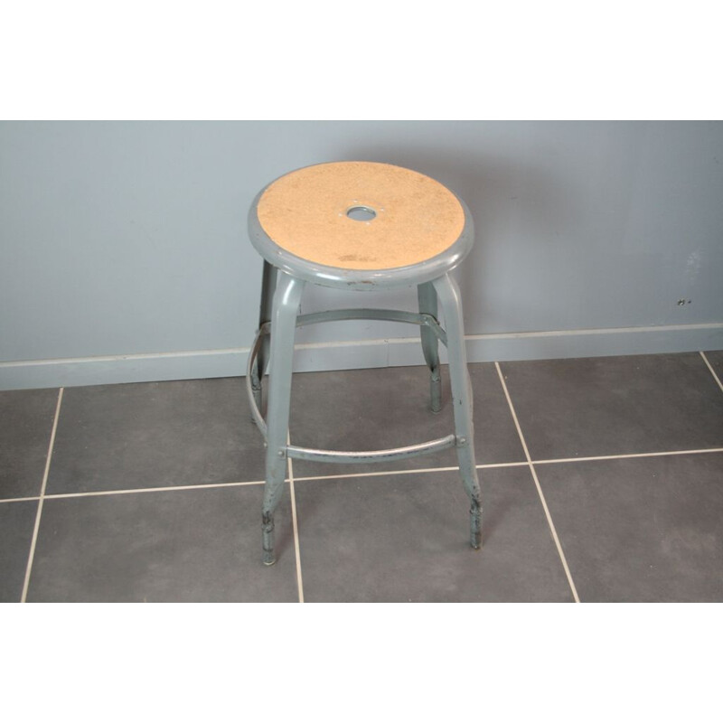 Vintage industrial stool grey 1950s