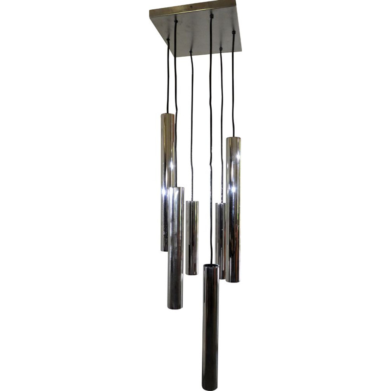 Vintage suspension lamp by Mokoto Ishii 1972s