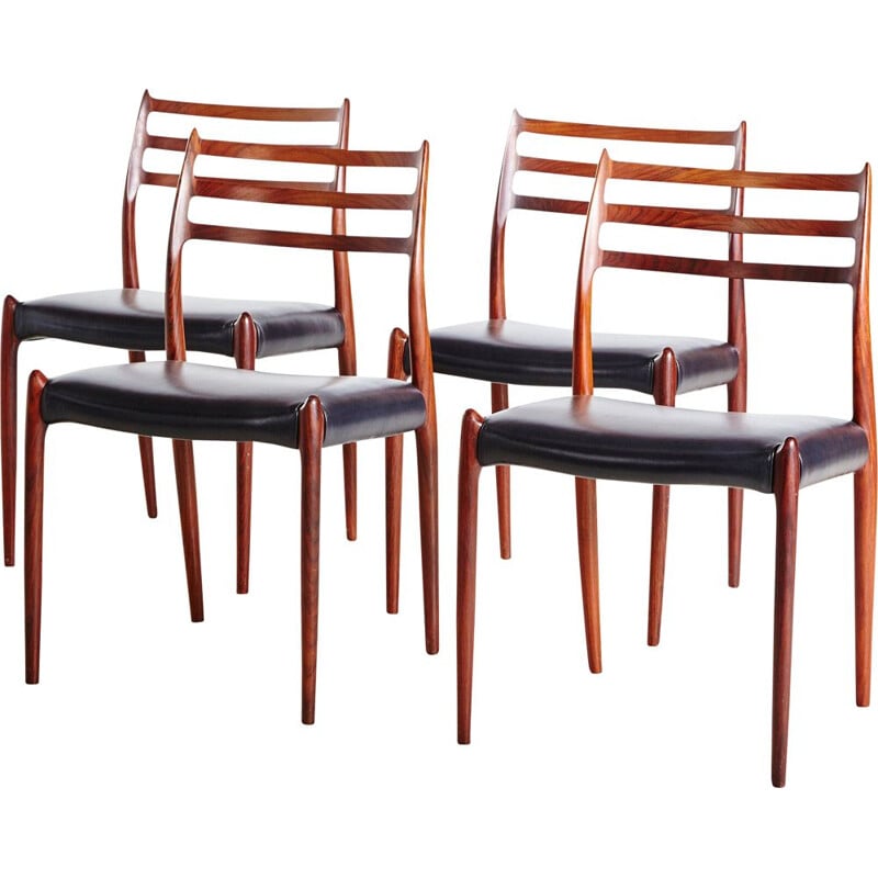 Conjunto de 4 cadeiras vintage Model 78 de Niels O. Moller para J.L. Moller 1960