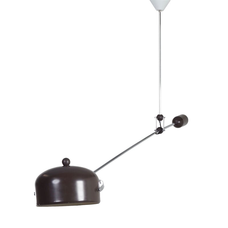 Vintage Brown Counterbalance Lamp by J.J.M. Hoogervorst for Anvia 1960s