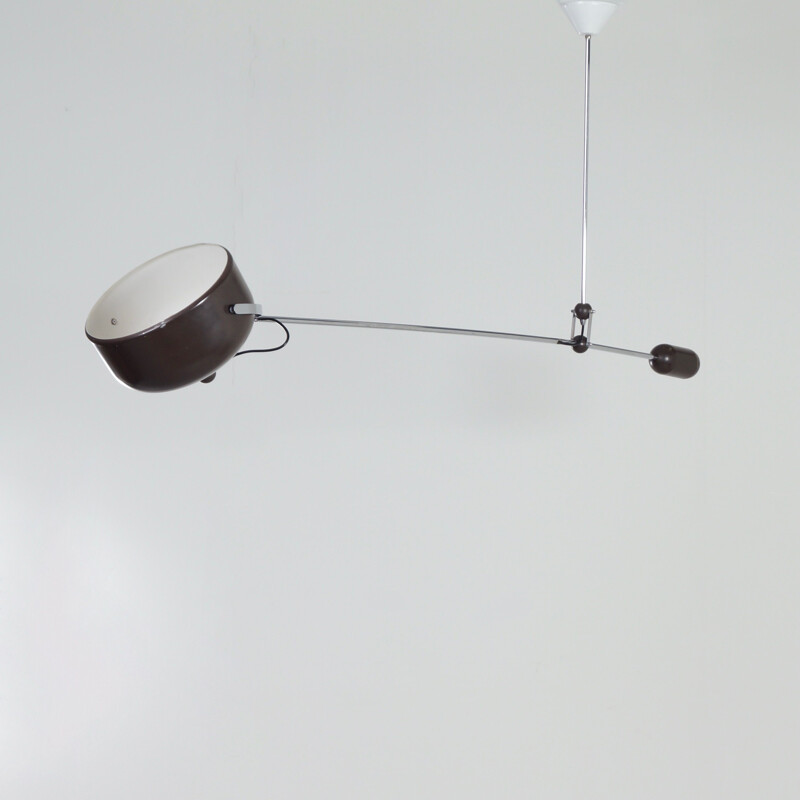 Lampe vintage à contrepoids marron par J.J.M. Hoogervorst pour Anvia 1960
