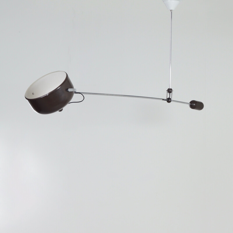 Vintage Brown Counterbalance Lamp by J.J.M. Hoogervorst for Anvia 1960s