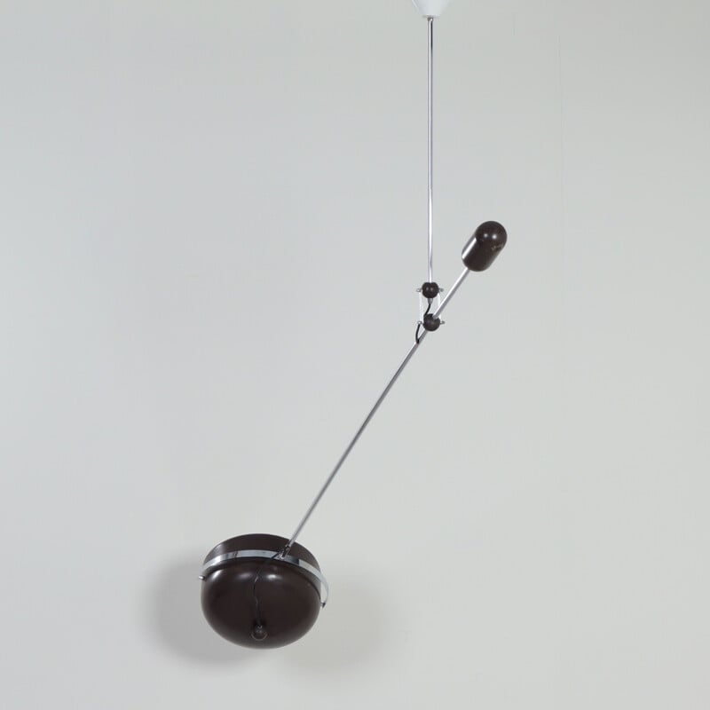 Vintage Brown Counterbalance Lamp by J.J.M. Hoogervorst for Anvia 1960s