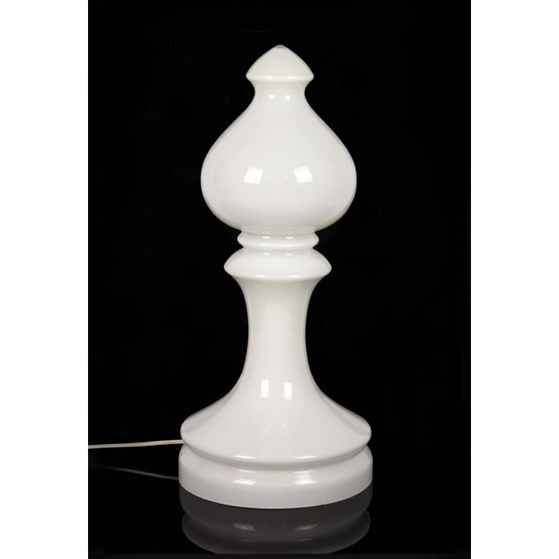 Lampe vintage Bishop Chess en verre par Ivan Jakes pour Osvětlovací Sklo Valašské Meziříčí 1970