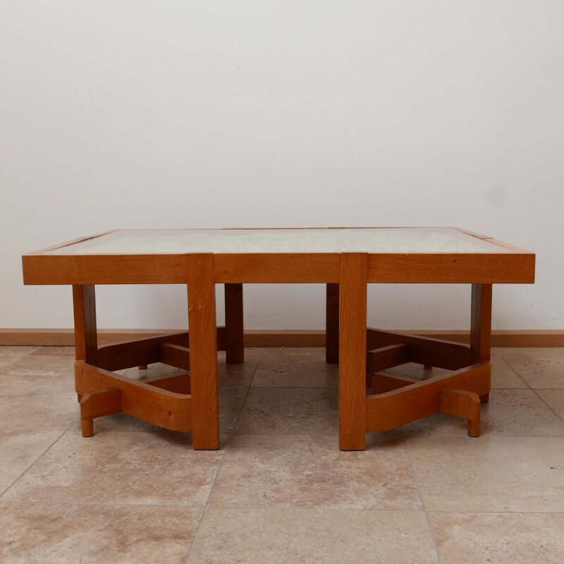 Vintage Oak Coffee Table by Guillerme et Chambron, France 1960s