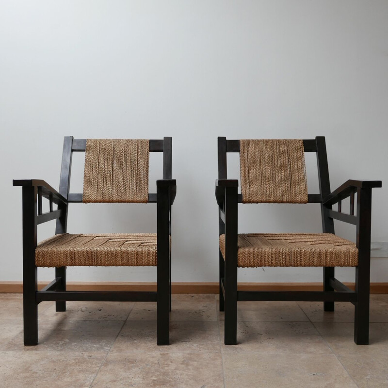 Pair of vintage Art Deco French Armchairs by Francis Jourdain, France 1930s