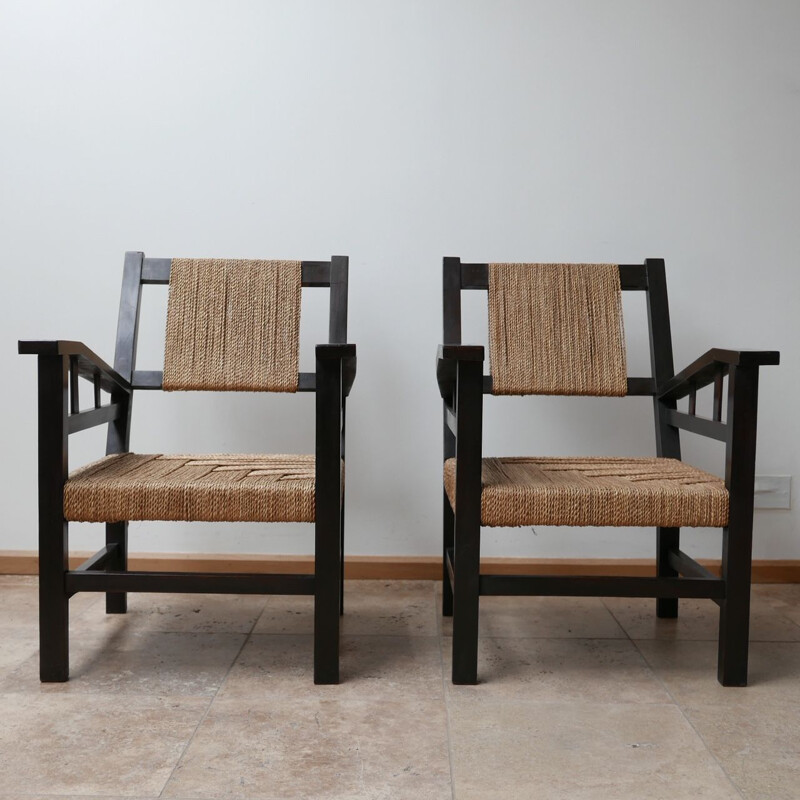 Pair of vintage Art Deco French Armchairs by Francis Jourdain, France 1930s