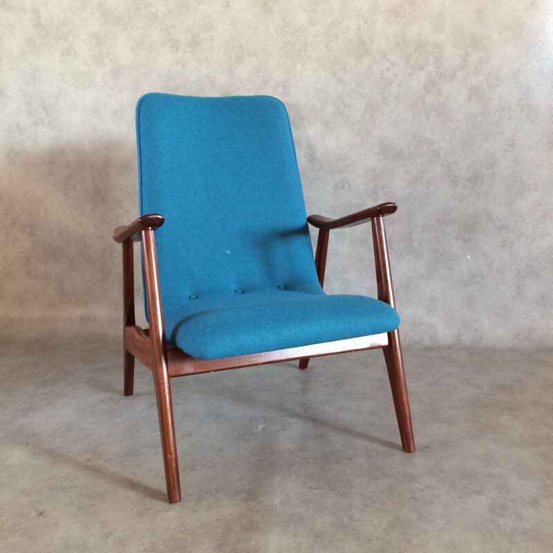 Vintage Lounge Chair By Louis Van Teeffelen for Wébé 1950s